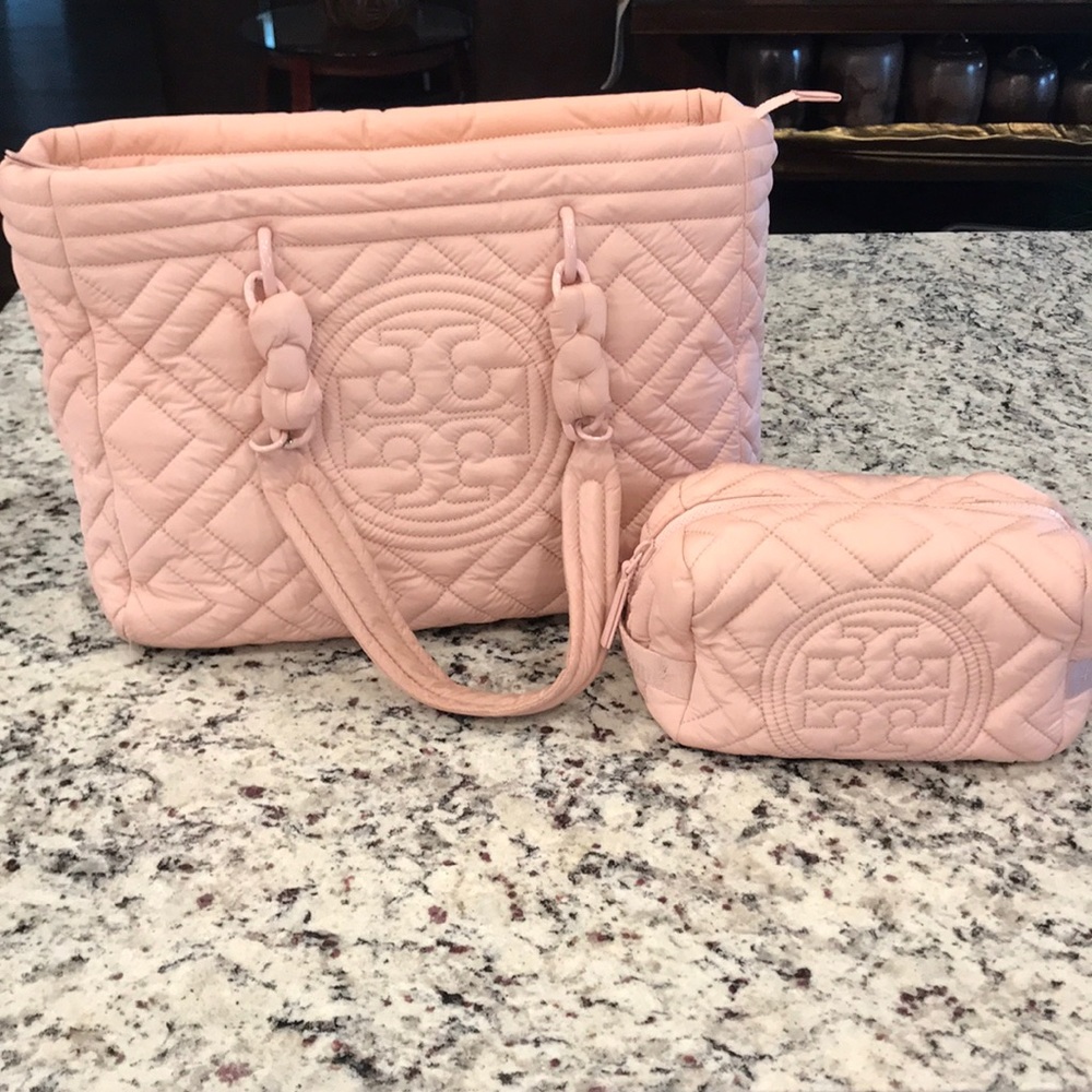 Tory Burch Vinyl Bag and Cosmetic